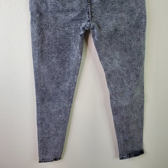 SHEIN Womens Grey Black Acid Wash High-Waisted High Stretch Skinny Jeans - Picture 8 of 10